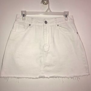 Cotton on The re- made mini denim skirt, jean mini skirt white